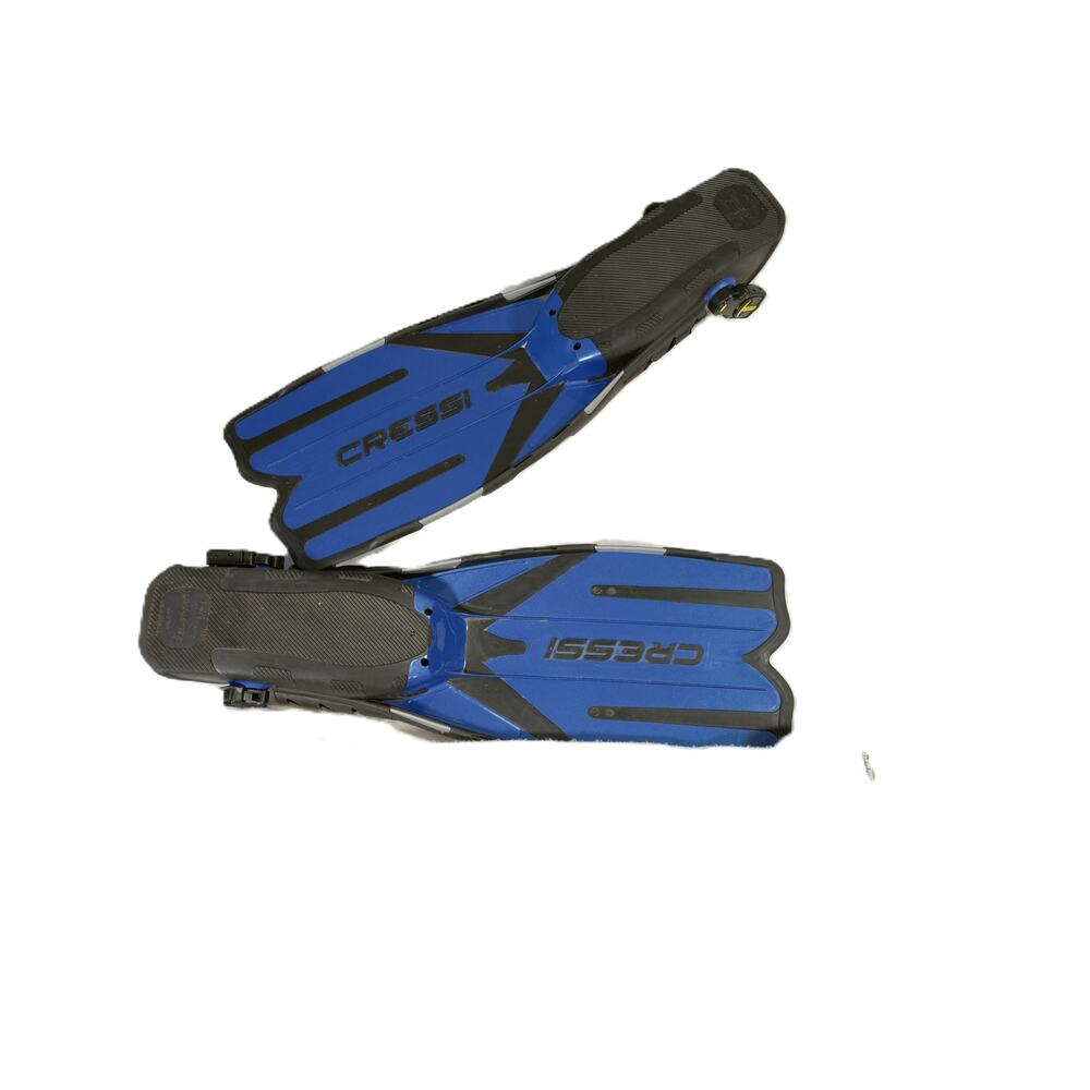 Cressi Rondine A Scuba Fins M/L Blue Open Heel Italy Missing Straps & 1 Clip